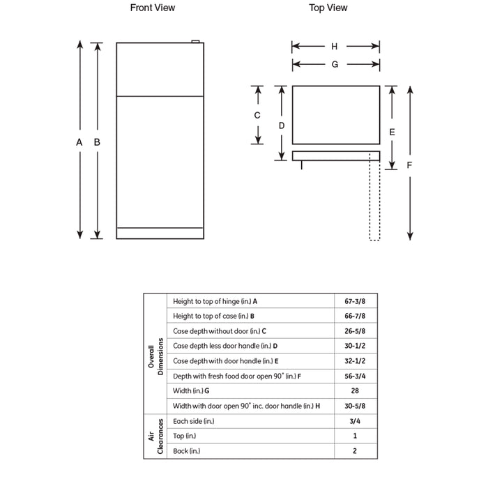 GE® ENERGY STAR® 17.6 Cu. Ft. Top-Freezer Refrigerator