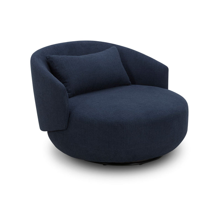 Haley - Uph Swivel Cuddler Chair - Midnight