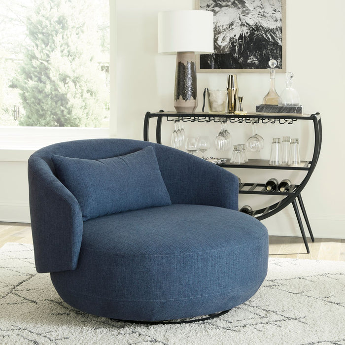 Haley - Uph Swivel Cuddler Chair - Midnight