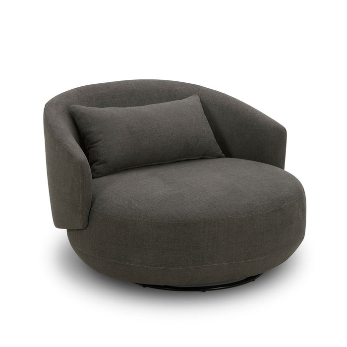 Haley - Uph Swivel Cuddler Chair - Charcoal