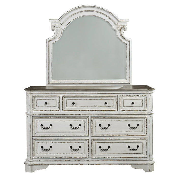 Magnolia Manor - Queen Uph Sleigh Bed, Dresser & Mirror, Night Stand