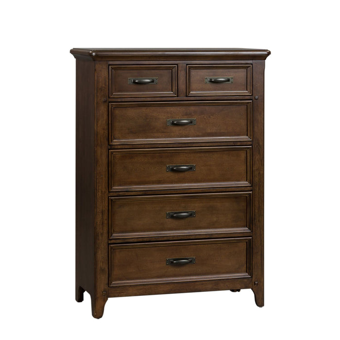 Saddlebrook - King Panel Bed, Dresser & Mirror, Chest