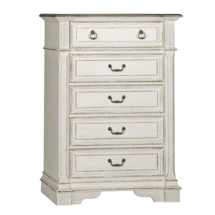 Abbey Park - King Panel Bed, Dresser & Mirror, Chest