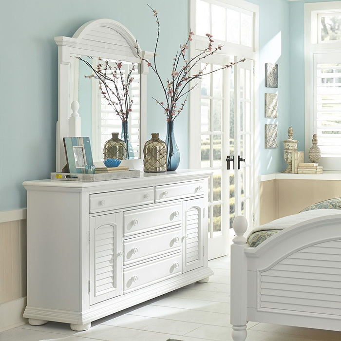 Summer House I - King Panel Bed, Dresser & Mirror, Night Stand