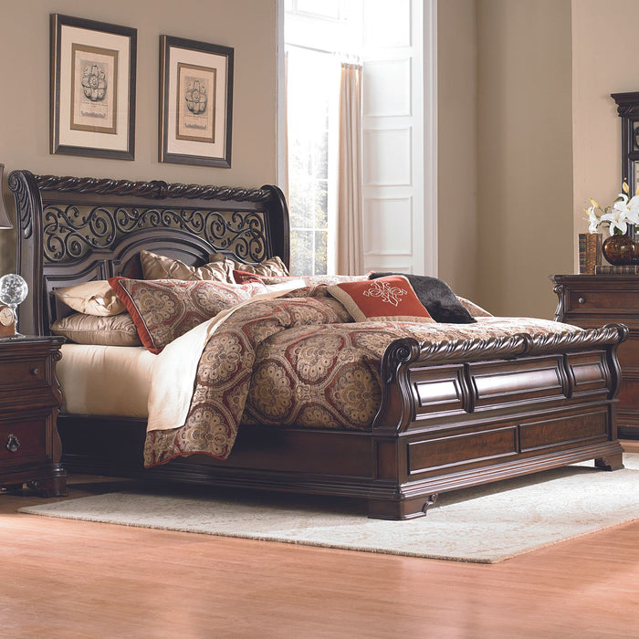 Arbor Place - King Sleigh Bed, Dresser & Mirror, Night Stand
