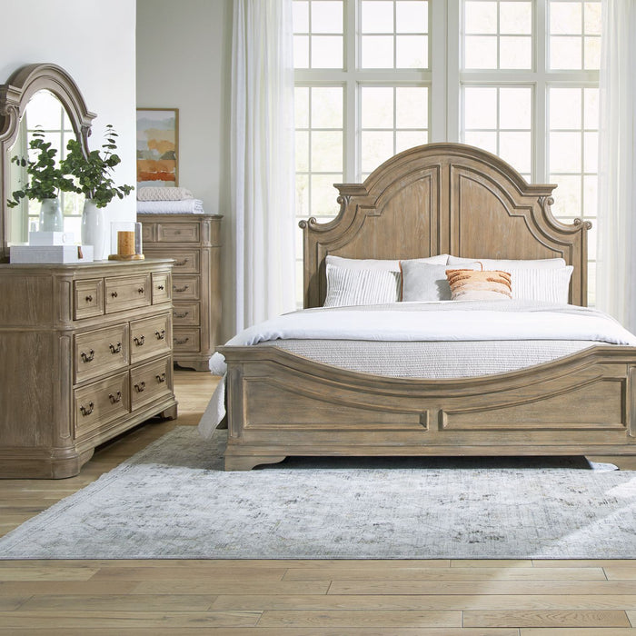 Magnolia Manor - King Panel Bed, Dresser & Mirror, Chest