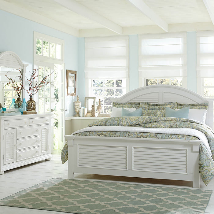 Summer House I - Queen Panel Bed, Dresser & Mirror, Chest