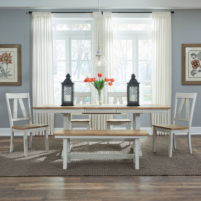 Lindsey Farm - 6 Piece Trestle Table Set