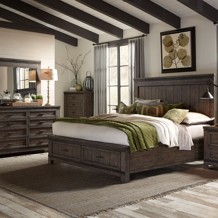 Thornwood Hills - King Storage Bed, Dresser & Mirror