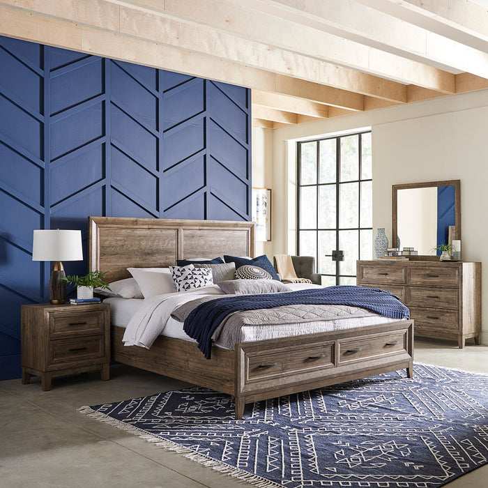 Ridgecrest - King Storage Bed, Dresser & Mirror, Night Stand