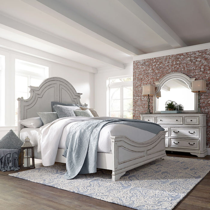 Magnolia Manor - King California Panel Bed, Dresser & Mirror