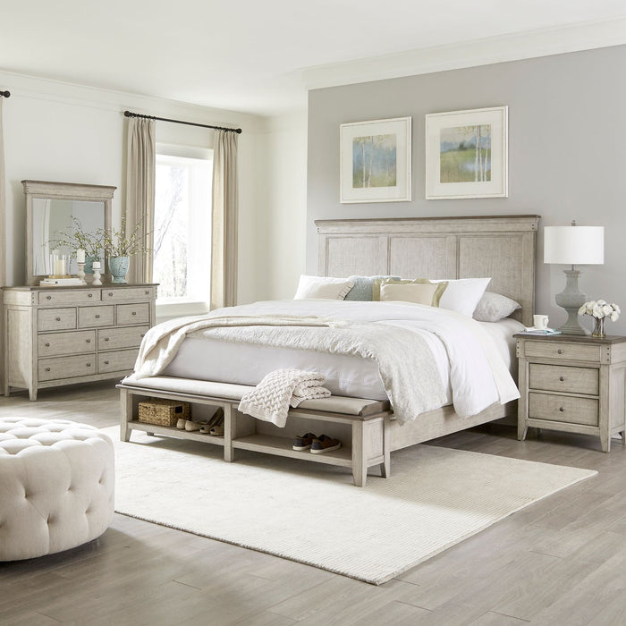 Ivy Hollow - King Storage Bed, Dresser & Mirror, Night Stand