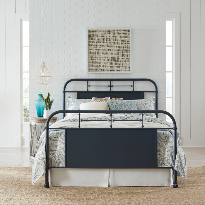 Vintage Series - King Metal Bed- Navy