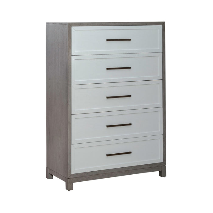 Palmetto Heights - King Panel Bed, Dresser & Mirror, Chest