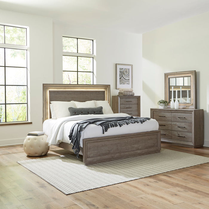 Horizons - King Panel Bed, Dresser & Mirror, Chest