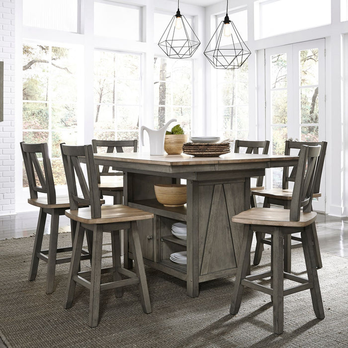 Lindsey Farm - 7 Piece Gathering Table Set