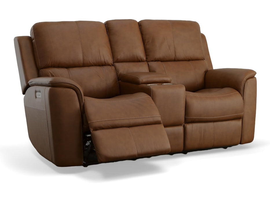 Henry Power Reclining Loveseat with Console and Power Headrests and Lumbar