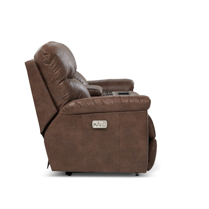 James Power Reclining Loveseat w/ Headrest & Console