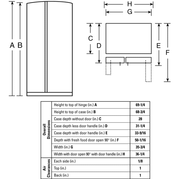 GE® ENERGY STAR® 25.4 Cu. Ft. Capacity Side-By-Side Refrigerator with Dispenser