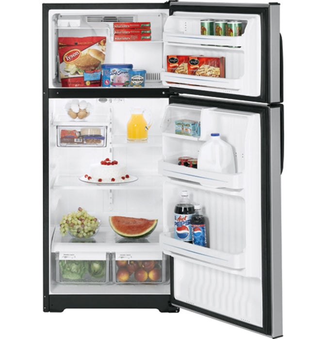 GE® 16.6 Cu. Ft. CleanSteel™ Top-Freezer Refrigerator