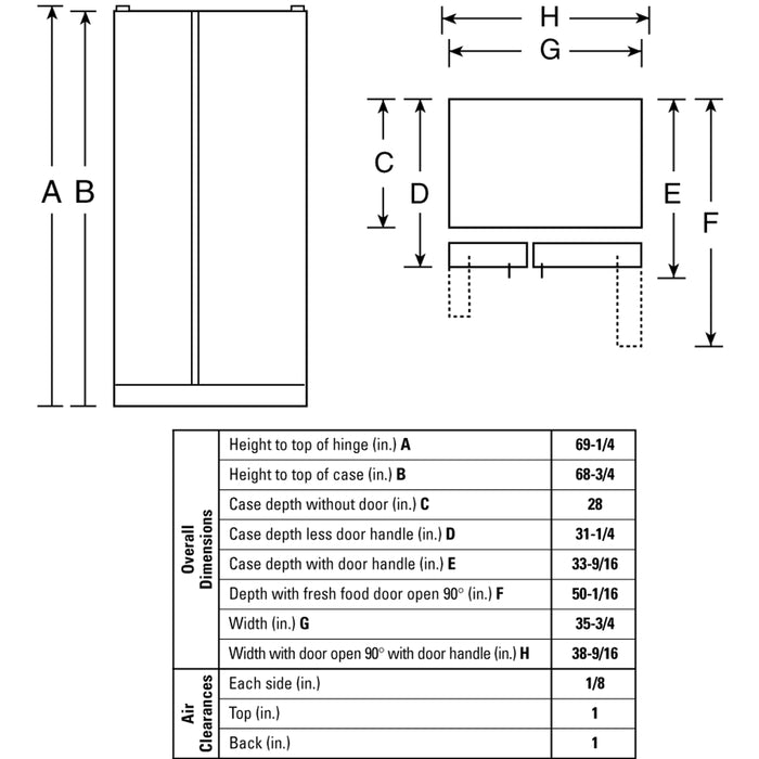 GE® ENERGY STAR® 25.4 Cu. Ft. Side-By-Side Refrigerator with Dispenser