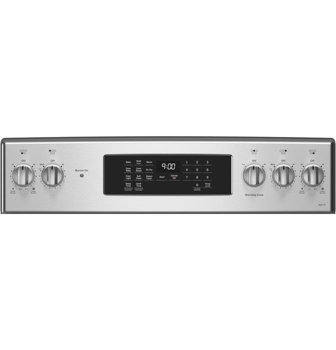 GE Profile™ 30" Smart Free-Standing Electric Convection Fingerprint Resistant Range with No Preheat Air Fry