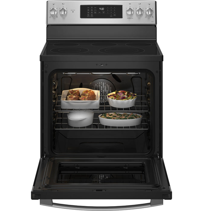 GE Profile™ 30" Smart Free-Standing Electric Convection Fingerprint Resistant Range with No Preheat Air Fry