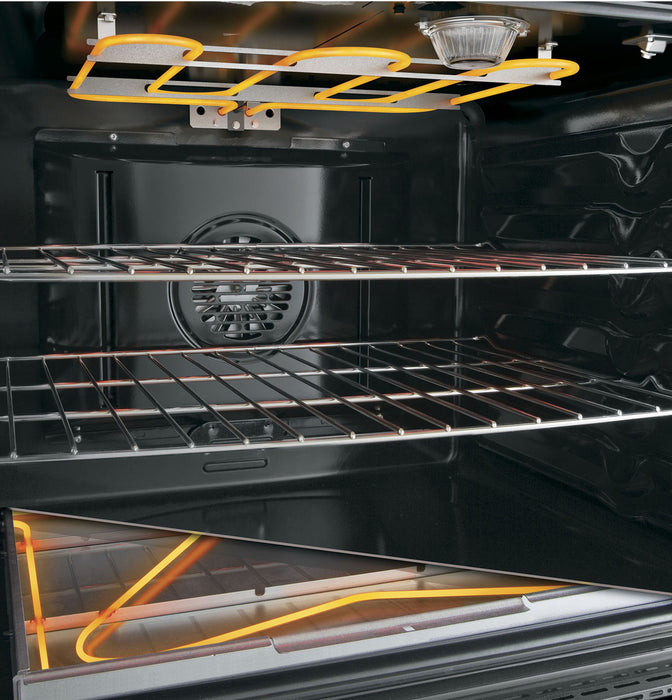 GE Profile™ 30" Smart Free-Standing Electric Convection Fingerprint Resistant Range with No Preheat Air Fry