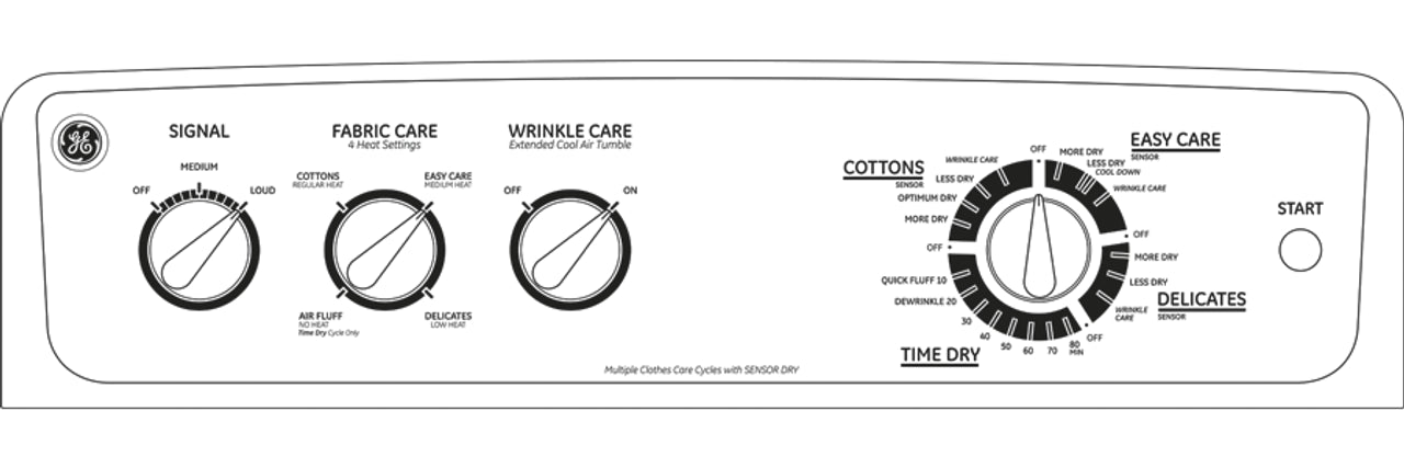 GE® 7.0 cu. ft. capacity DuraDrum™ electric dryer with Sensor Dry™