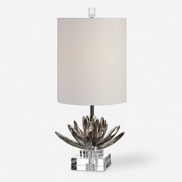 SILVER LOTUS ACCENT LAMP