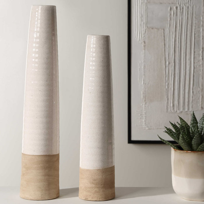 IVORY SANDS, VASES, S/2