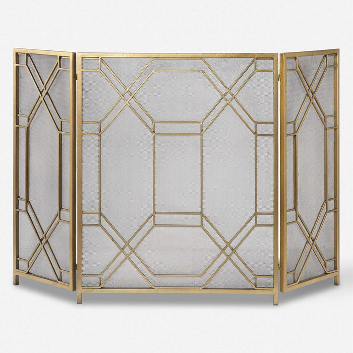 ROSEN FIREPLACE SCREEN, GOLD