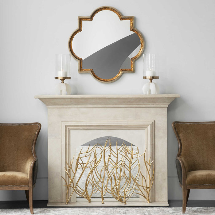 GOLD BRANCHES DECORATIVE FIREPLACE SCREEN