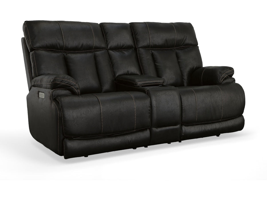 Clive Power Reclining Loveseat with Console and Power Headrests and Lumbar