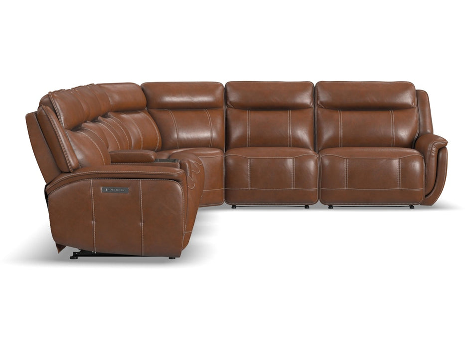 Swift Power Reclining Sectional with Power Headrests and Lumbar