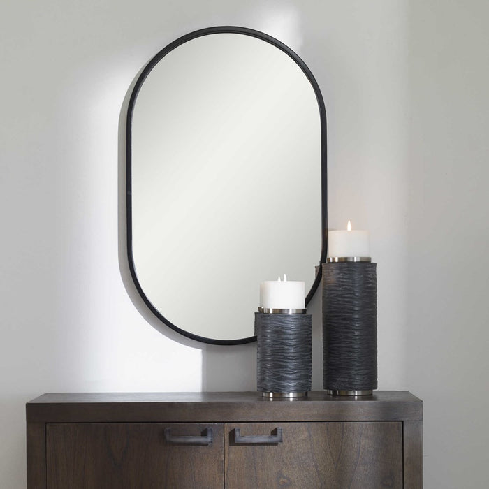 VARINA OVAL MIRROR, BLACK