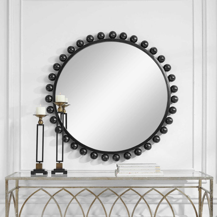 CYRA ROUND MIRROR, BLACK