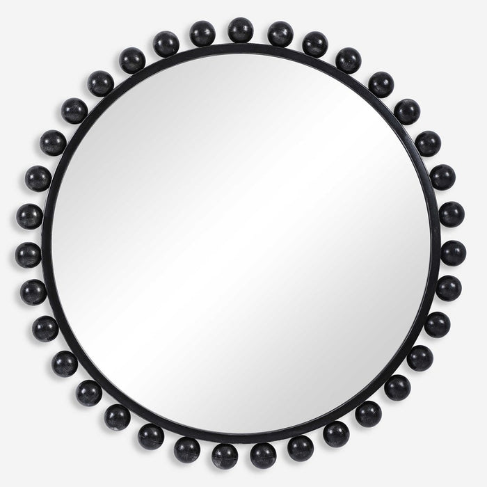 CYRA ROUND MIRROR, BLACK