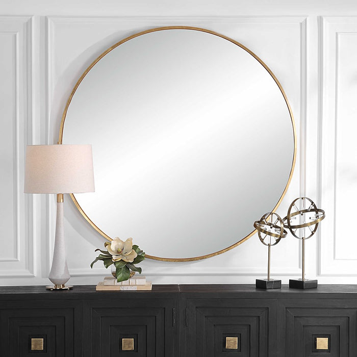 JUNIUS LARGE ROUND MIRROR, GOLD