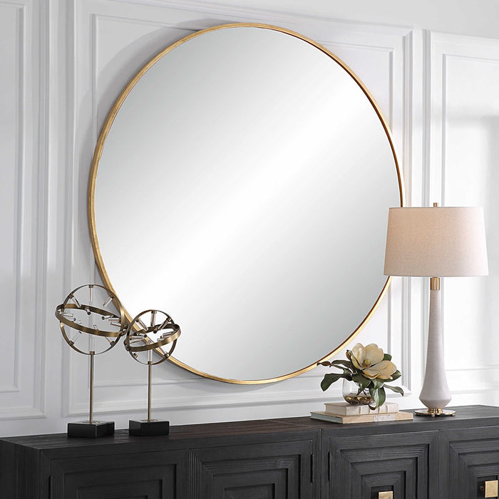 JUNIUS LARGE ROUND MIRROR, GOLD