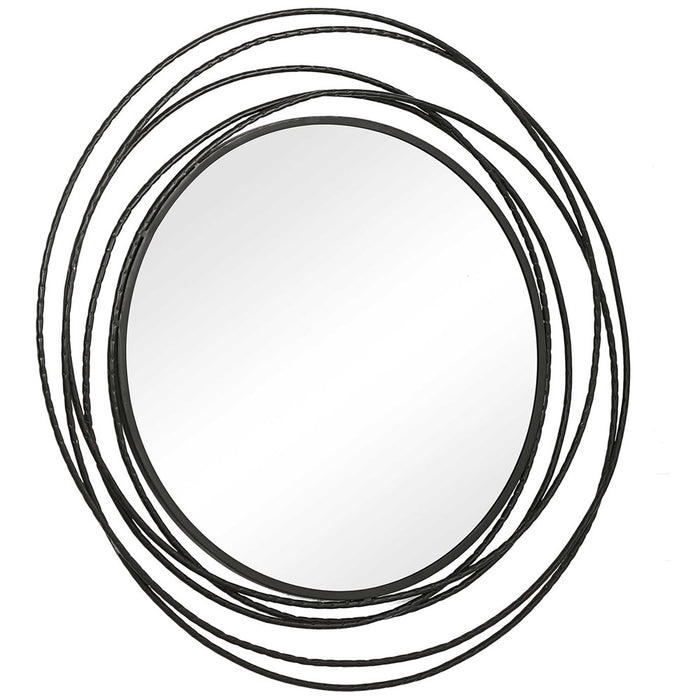 WHIRLWIND ROUND MIRROR, BLACK