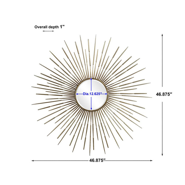 GOLDEN RAYS ROUND MIRROR