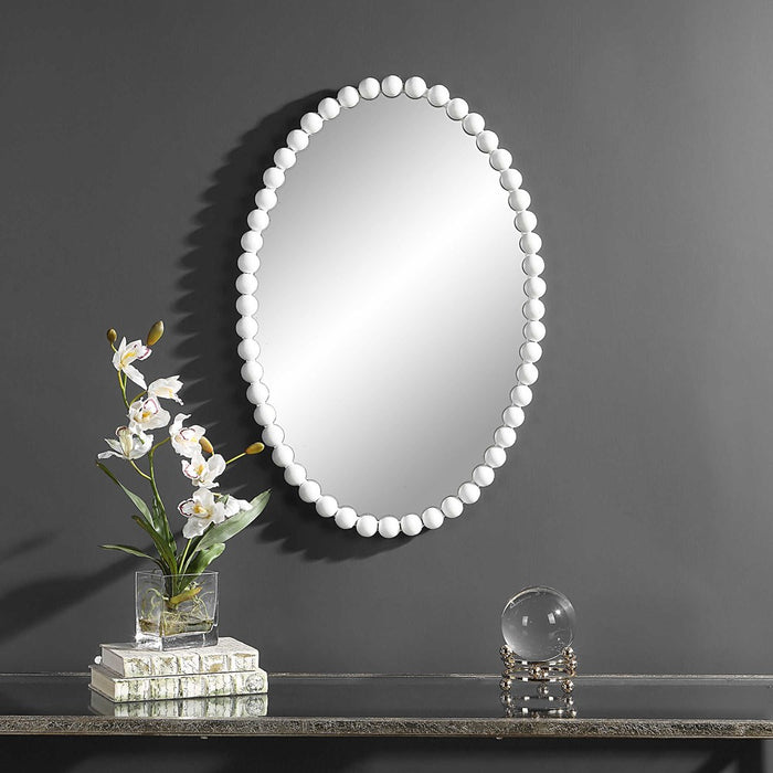 SERNA OVAL MIRROR, WHITE