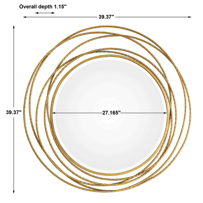 WHIRLWIND ROUND MIRROR, GOLD