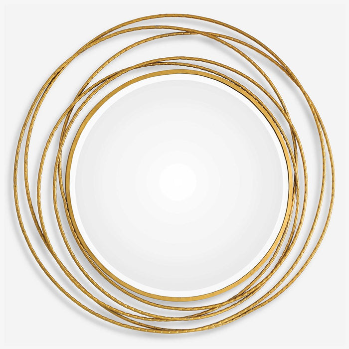 WHIRLWIND ROUND MIRROR, GOLD