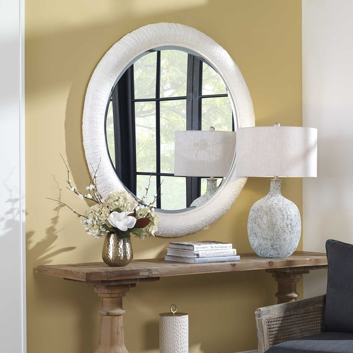 MARINER ROUND MIRROR, WHITE