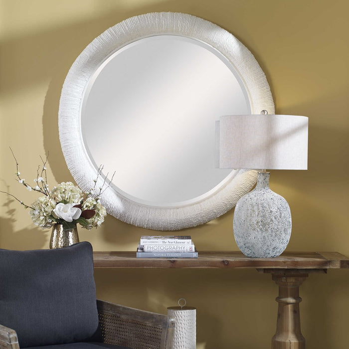 MARINER ROUND MIRROR, WHITE