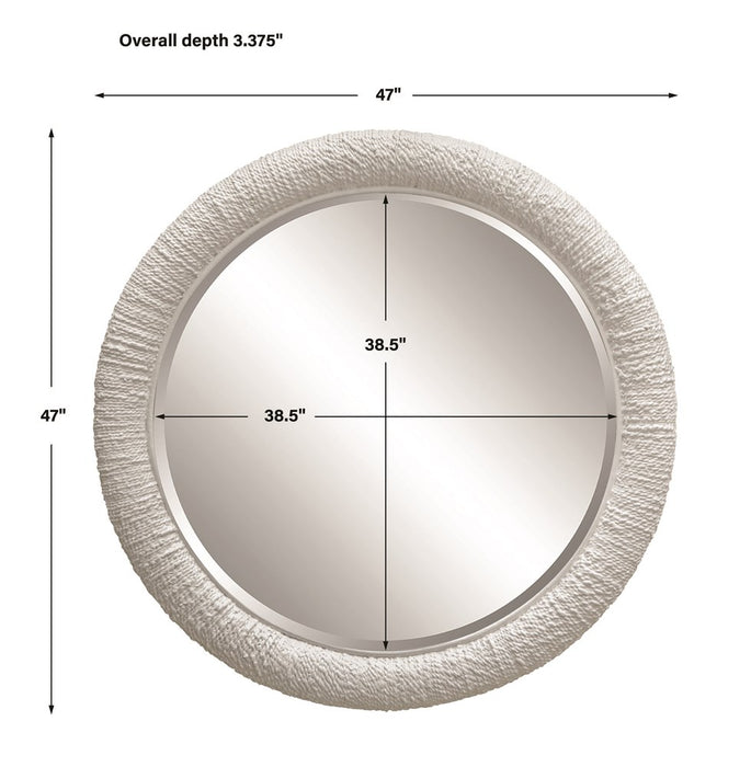 MARINER ROUND MIRROR, WHITE