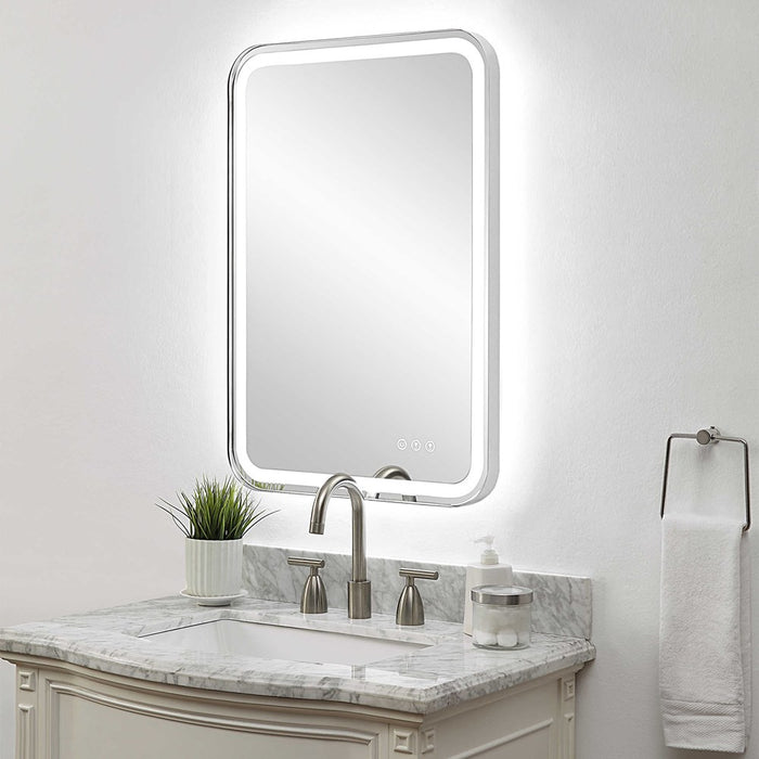 CROFTON LIGHTED VANITY MIRROR, NICKEL