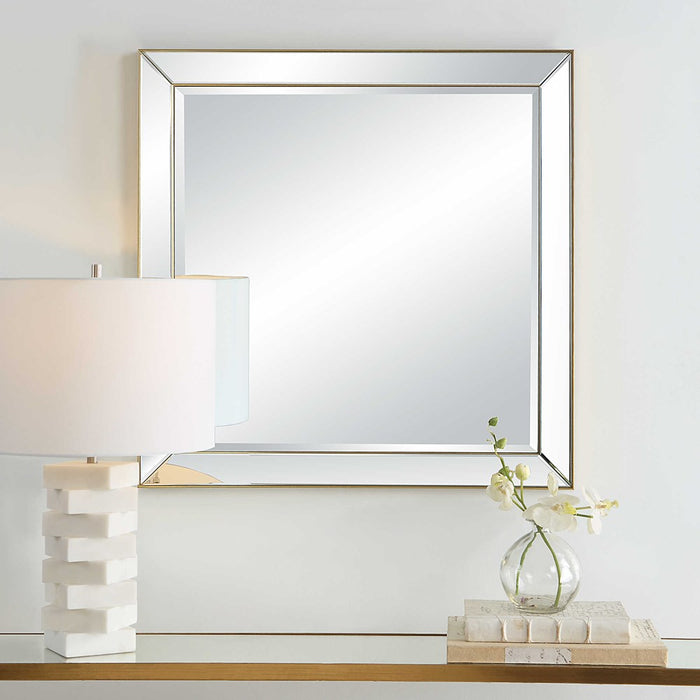 LYTTON SQUARE MIRROR, GOLD